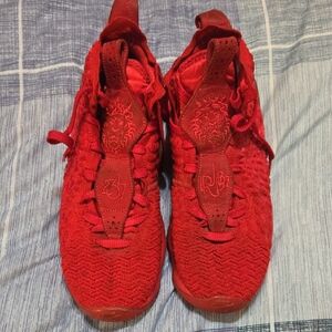 Lebron All-Red Knit High-Top Sneakers